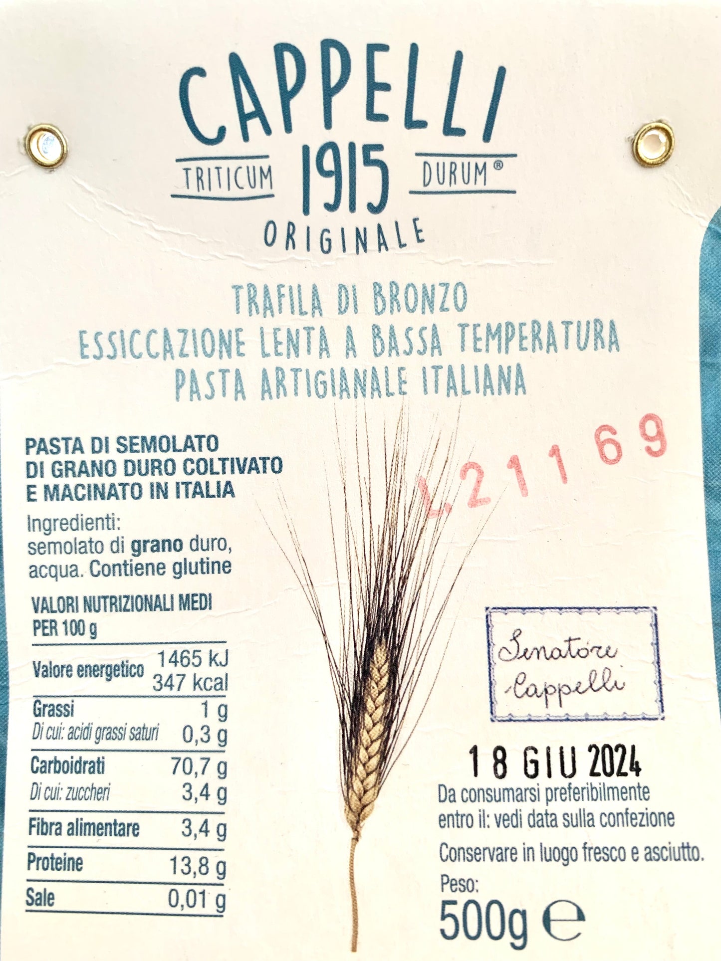 Spaghetti Senatore Cappelli Original 1915 Carla Latini